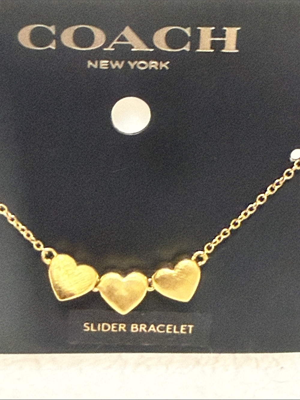 Coach Gold Three-Heart Slider Bracelet
